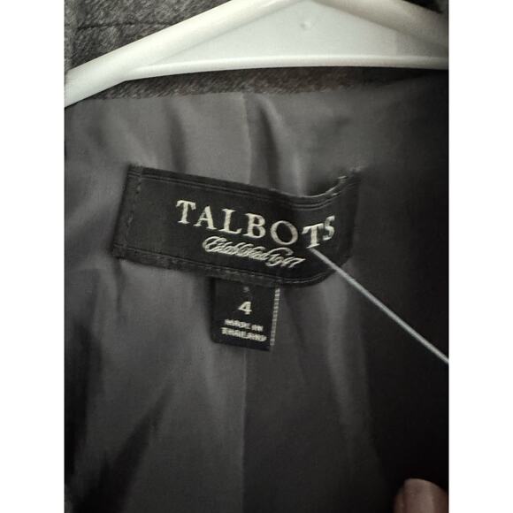 Talbots Kate Fit Wool Blazer Jacket grey pleated ruffel accents 4 - Picture 15 of 15